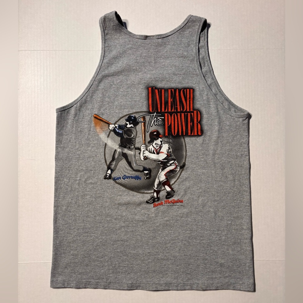 Vtg Big Dogs MLB Unleash The Power Ken Griffey Mark McGwire Parody 90s Tank Top